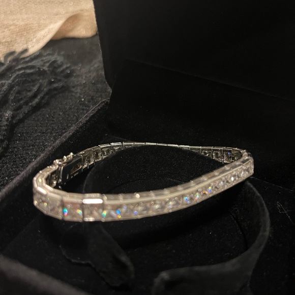 Diamonique Jewelry - QVC Diamonique Tennis Braclet 5 Ct Sterling Silver Rhodium Plated